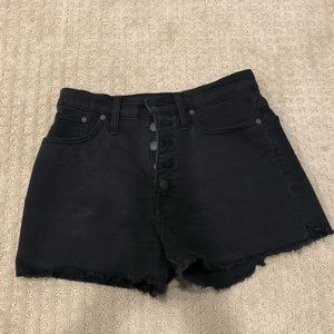 Madewell black denim shorts